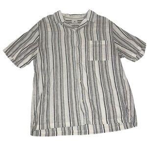 H&M Striped Short Sleeve Button Up Shirt XL Casual Summer